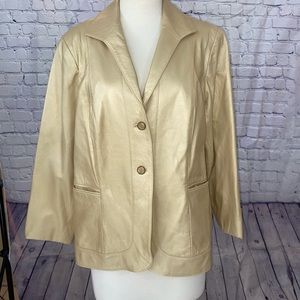 Cream Leather Jacket
